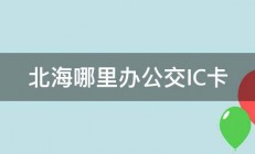 北海哪里办公交IC卡 