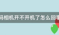 数码相机开不开机了怎么回事啊 