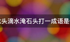 水龙头滴水淹石头打一成语是什么 