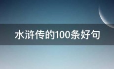 水浒传的100条好句 