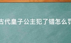 古代皇子公主犯了错怎么罚 