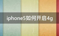 iphone5如何开启4g 