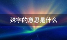 殊字的意思是什么 