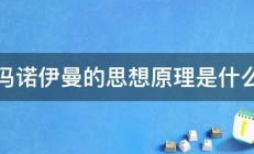 冯诺伊曼的思想原理是什么 