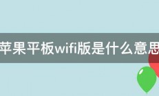 苹果平板wifi版是什么意思 