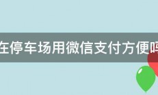 在停车场用微信支付方便吗 