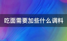 吃面需要加些什么调料 