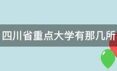 四川省重点大学有那几所 