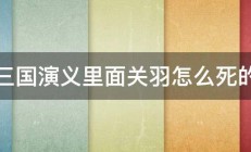 三国演义里面关羽怎么死的 