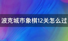 波克城市象棋12关怎么过 