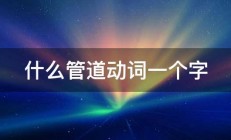 什么管道动词一个字 