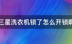 三星洗衣机锁了怎么开锁啊 