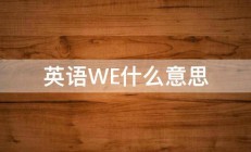 英语WE什么意思 