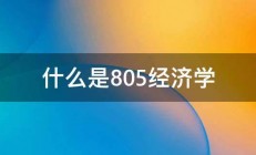 什么是805经济学 