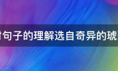 对句子的理解选自奇异的琥珀 