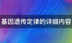 基因遗传定律的详细内容 