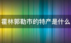 霍林郭勒市的特产是什么 