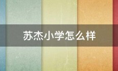 苏杰小学怎么样 