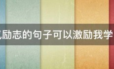 霸气励志的句子可以激励我学习的 