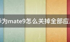 华为mate9怎么关掉全部应用 