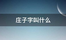 庄子字叫什么 