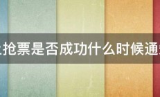 网上抢票是否成功什么时候通知你 