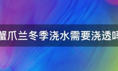 蟹爪兰冬季浇水需要浇透吗 