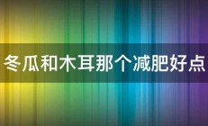 冬瓜和木耳那个减肥好点 