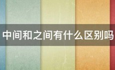 中间和之间有什么区别吗 