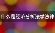 什么是经济分析法学法律 