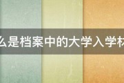 什么是档案中的大学入学材料 