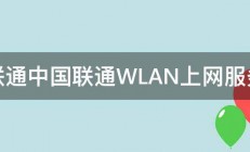 联通中国联通WLAN上网服务 