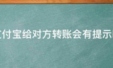 支付宝给对方转账会有提示吗 