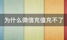 为什么微信充值充不了 