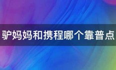 驴妈妈和携程哪个靠普点 