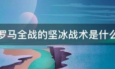 罗马全战的坚冰战术是什么 