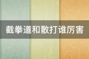 截拳道和散打谁厉害 