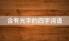 含有光字的四字词语 