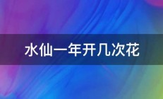 水仙一年开几次花 