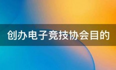 创办电子竞技协会目的 