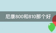 尼康800和810那个好 