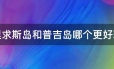 毛里求斯岛和普吉岛哪个更好玩啊 