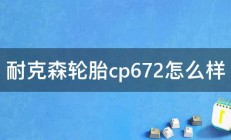 耐克森轮胎cp672怎么样 