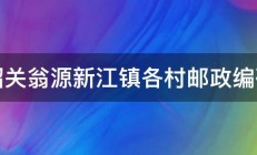 韶关翁源新江镇各村邮政编码 