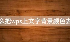 怎么把wps上文字背景颜色去掉 