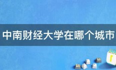 中南财经大学在哪个城市 