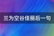 兰为空谷佳丽后一句 