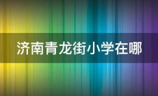 济南青龙街小学在哪 