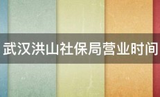 武汉洪山社保局营业时间 