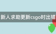 新人求助更新csgo时出错 